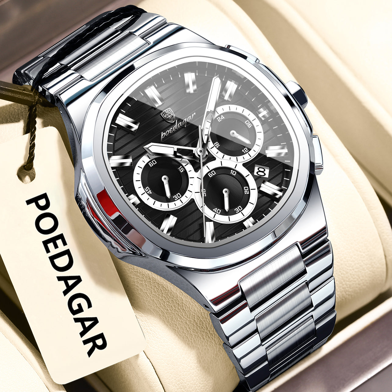 K Mens Waterproof Multifunctional Luminous Watch