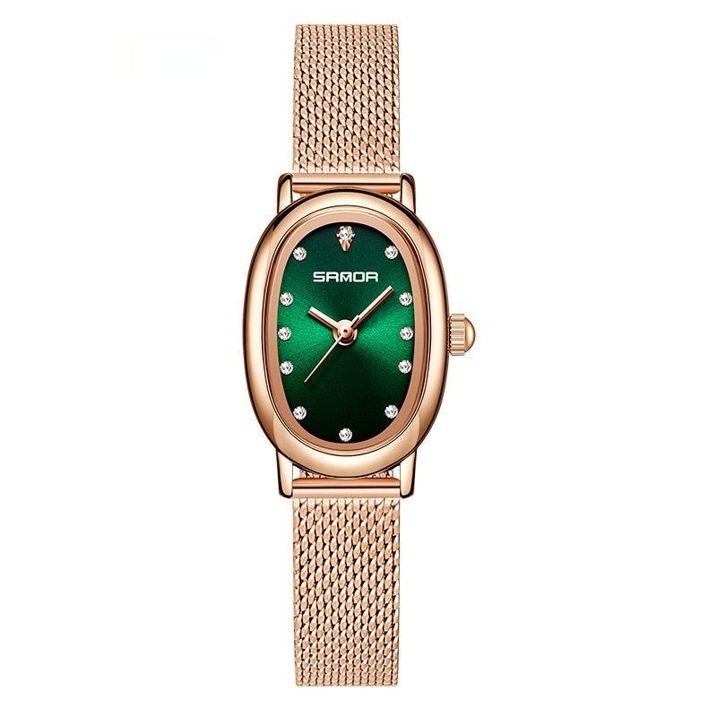 K Women's European And American Watch Quartz Leather Steel Belt Waterproof