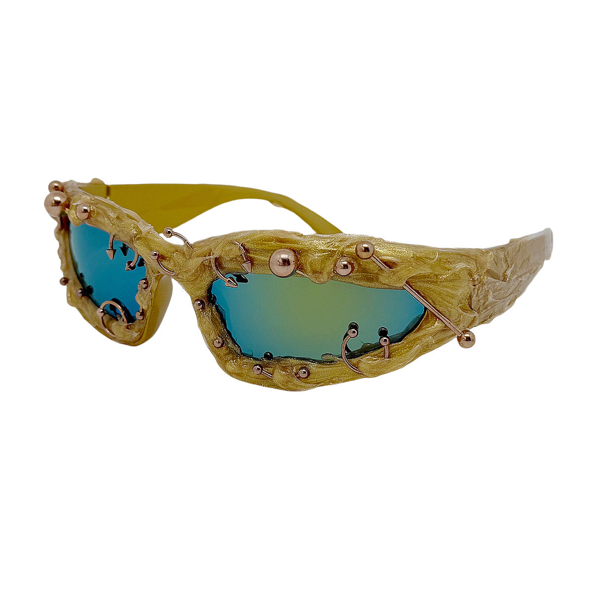 K Punk Decorative Rivets Trend Street Snap Glasses