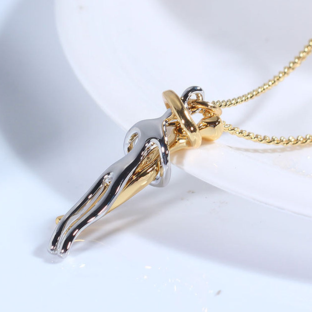 K Love Hug Necklace Unisex Men Women Couple