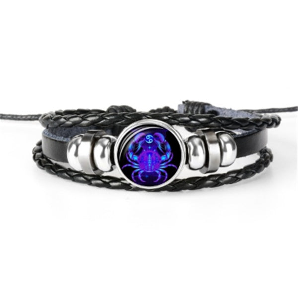 K 12 Zodiac Constellation Bracelet Luminous Braided Design Bracelet For Men Women Kids