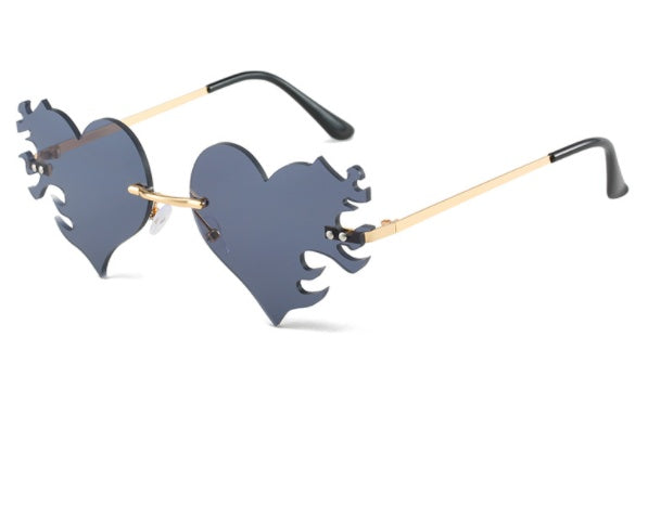 K Frameless Love Flame Metal Ball Tide Small Frame Personality