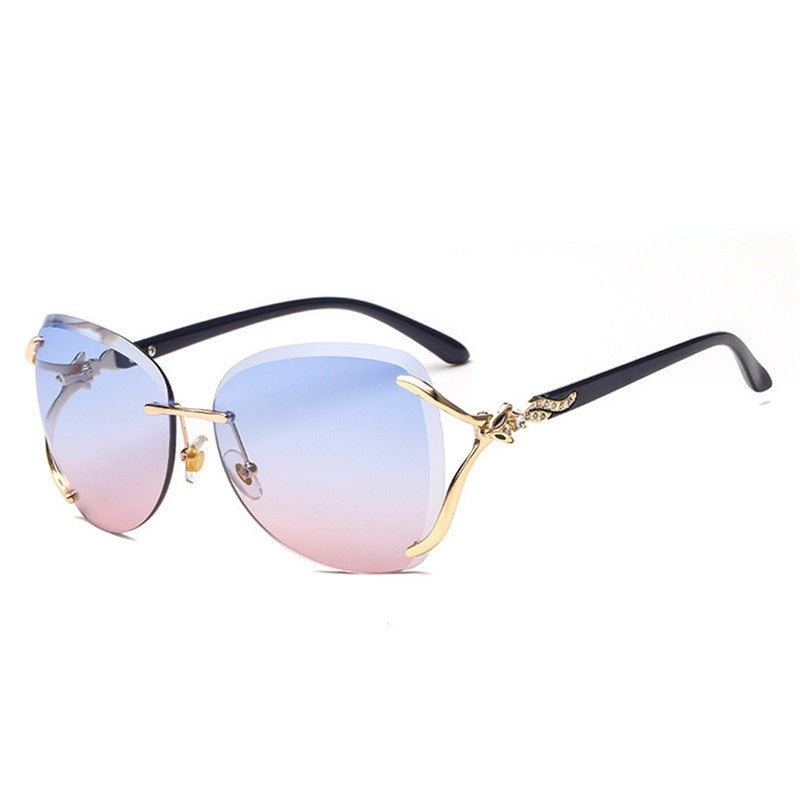 K Pink Foxes Rhinestone Oversized Sunglasses