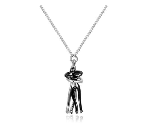 K Love Hug Necklace Unisex Men Women Couple