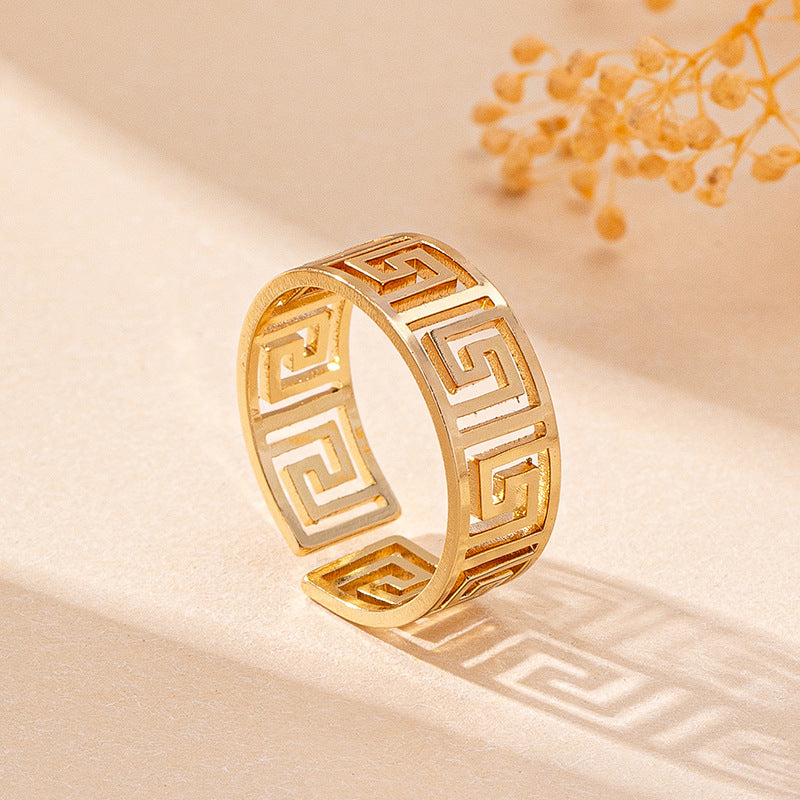 K Geometric Loop Collar Earrings Ring Bracelet