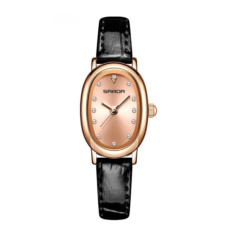 K Women's European And American Watch Quartz Leather Steel Belt Waterproof