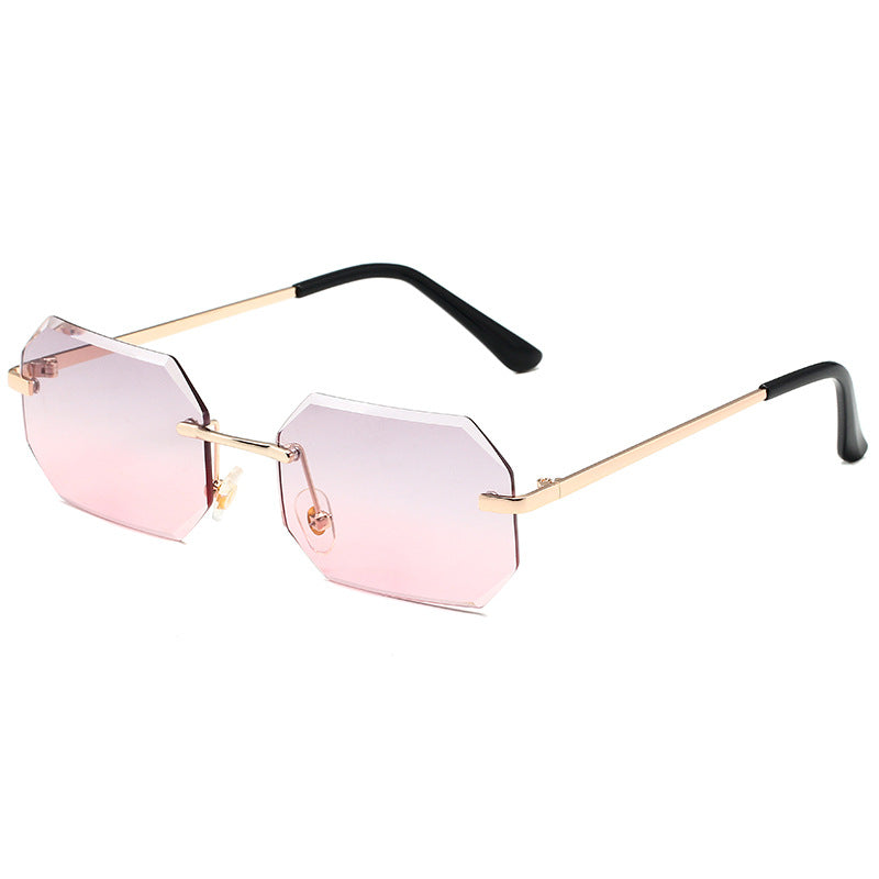 K Frameless Small Square Sunglasses Street Photo Trend