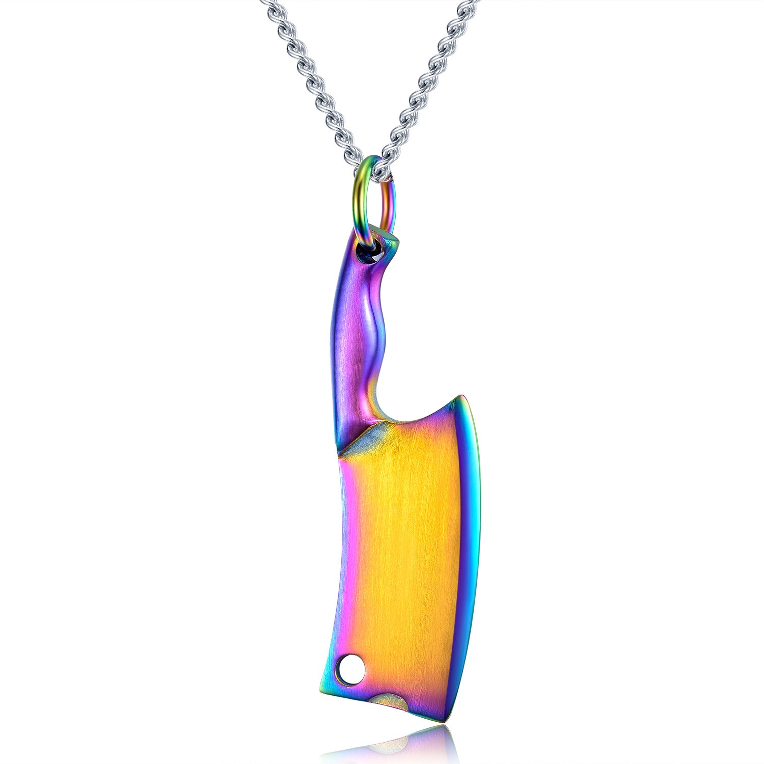 K Stainless Steel Necklace, Colorful Glare Classic Pendant