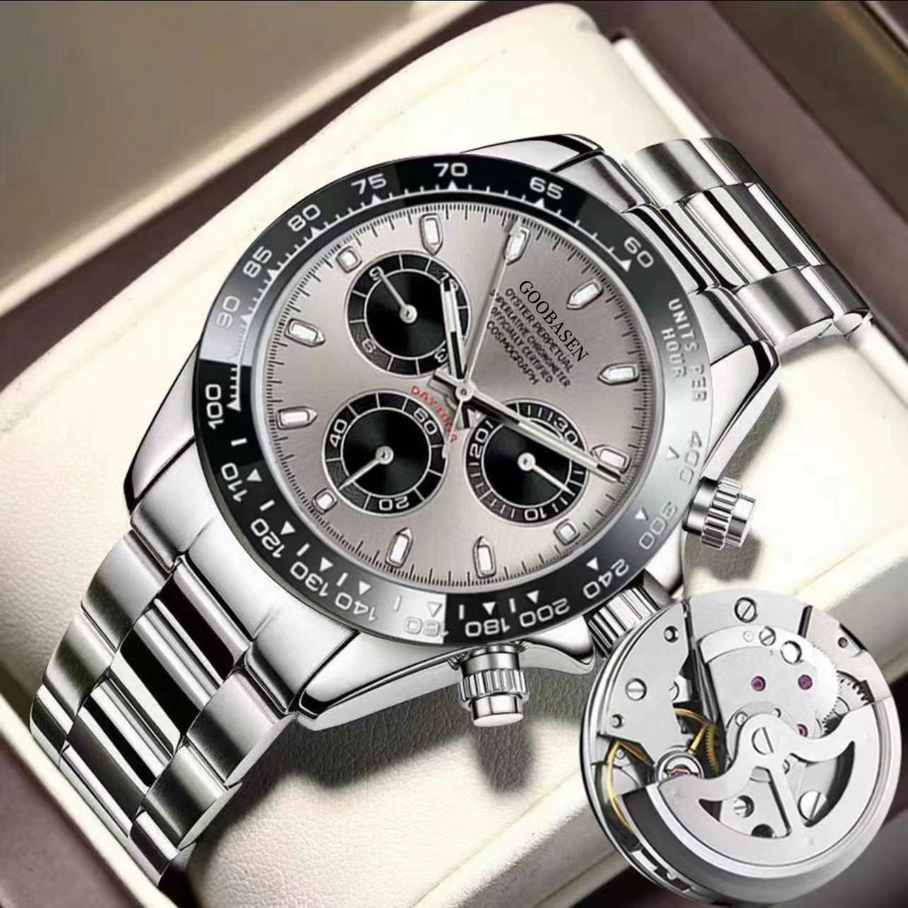 K Mechanical-Style Mens Watch With Calenda Quartz Watch