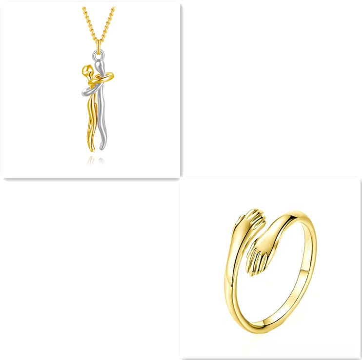 K Love Hug Necklace Unisex Men Women Couple