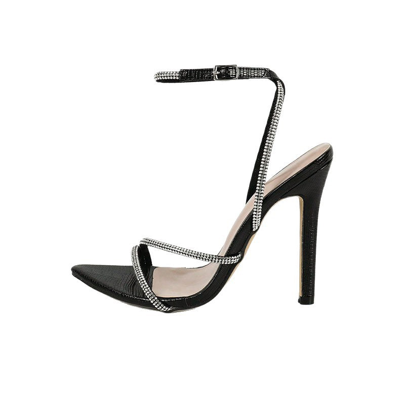 K Summer Cross Strap Pointed Toe Open Toe Rubber