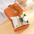 K Wild Emerald Square Steel Watch Butterfly Bracelet 5pcsset Gift Set