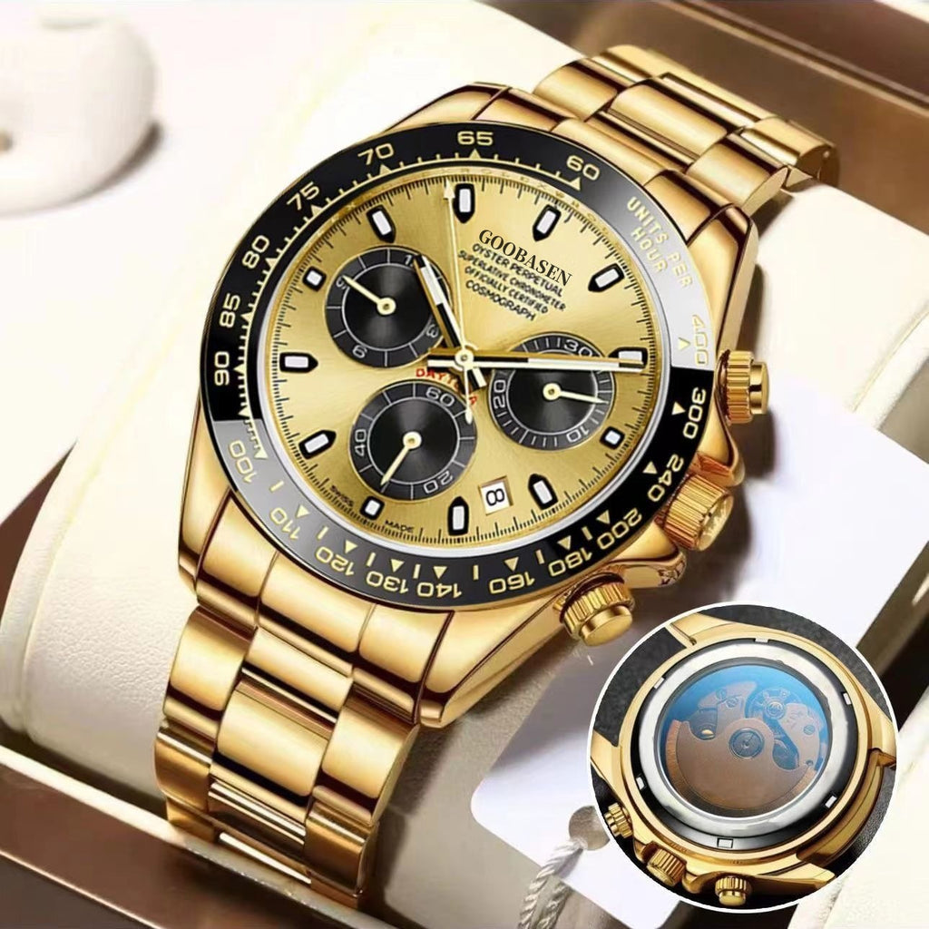 K Mechanical-Style Mens Watch With Calenda Quartz Watch