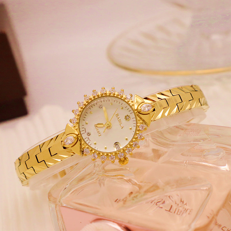 K Vintage Jewelry High Diamond Quartz Small Golden Watch Wholesale