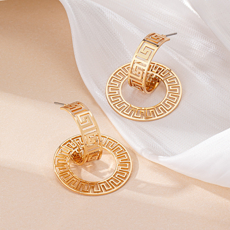 K Geometric Loop Collar Earrings Ring Bracelet