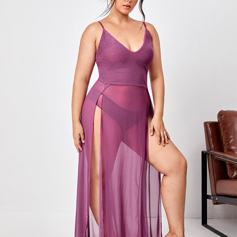 K Women's Sexy Mesh Long Dress