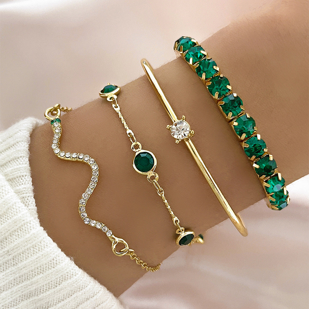 K 4pcs Bracelet Suit Fashion Green