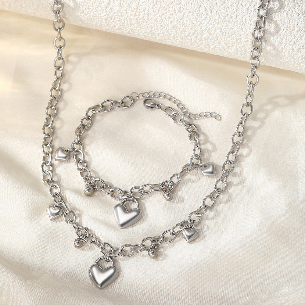 K Heart-Shaped Jewelry Simple Pendant Necklace