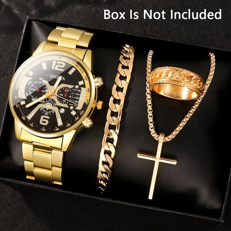 K Business-Style Sophisticated Watch Set For Men