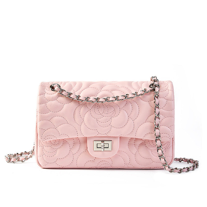 K Chanel-style Camellia Top-Grain Goat Skin Bag