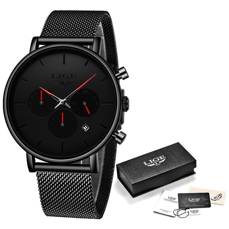 K Mesh-Strap Multifunctional Water-Resistant Quartz Watch