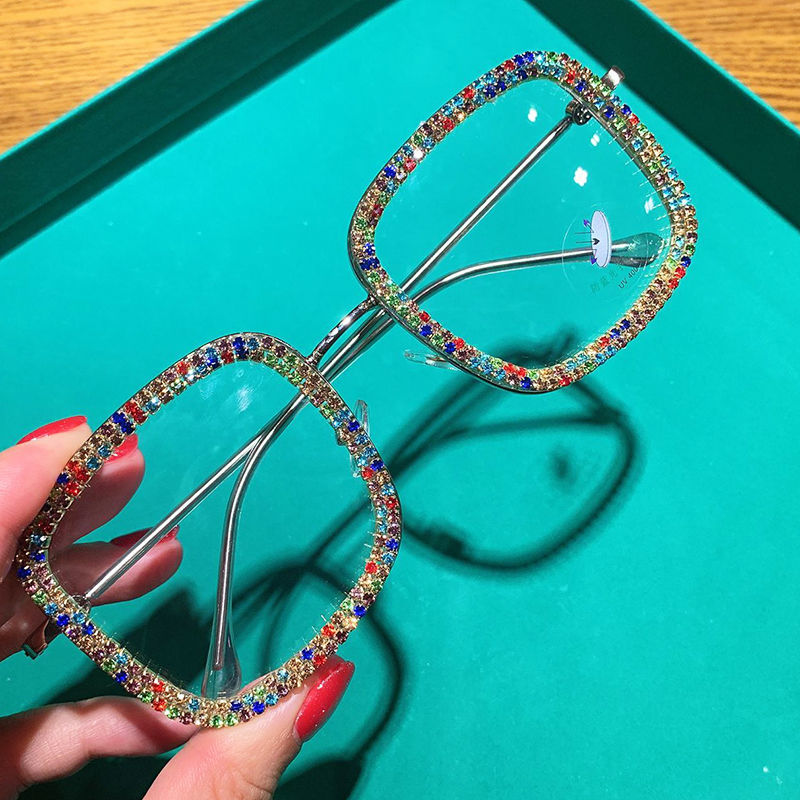 K Korean Fashion Trendy Square Diamond-studded Glasses