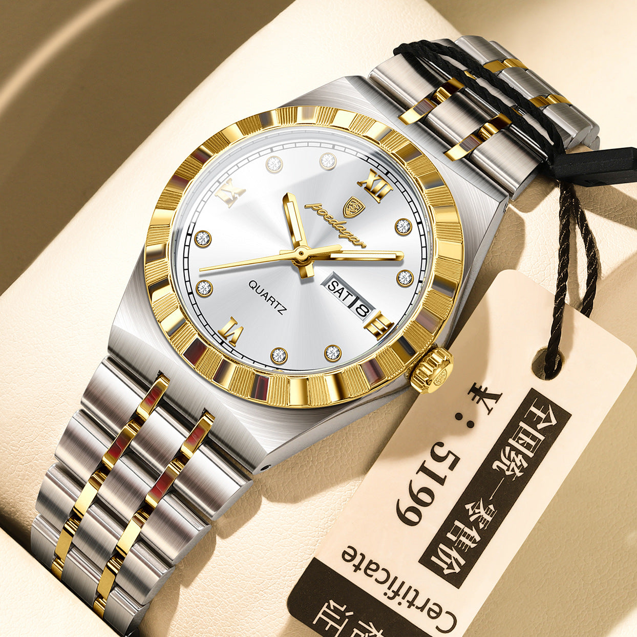 K Womens Diamond-studded Waterproof Luminous Fashionable Quartz Watch