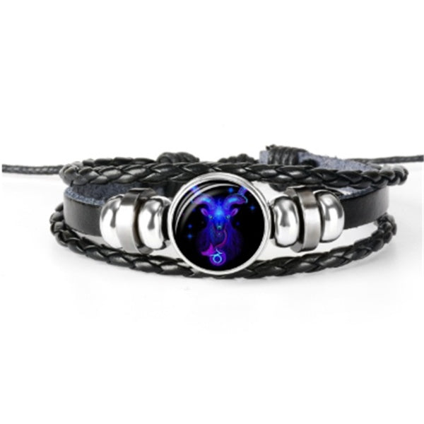 K 12 Zodiac Constellation Bracelet Luminous Braided Design Bracelet For Men Women Kids