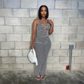 K Outerwear Paired With Slim-fit Pencil Pants Two-piece Jacquard Striped Set