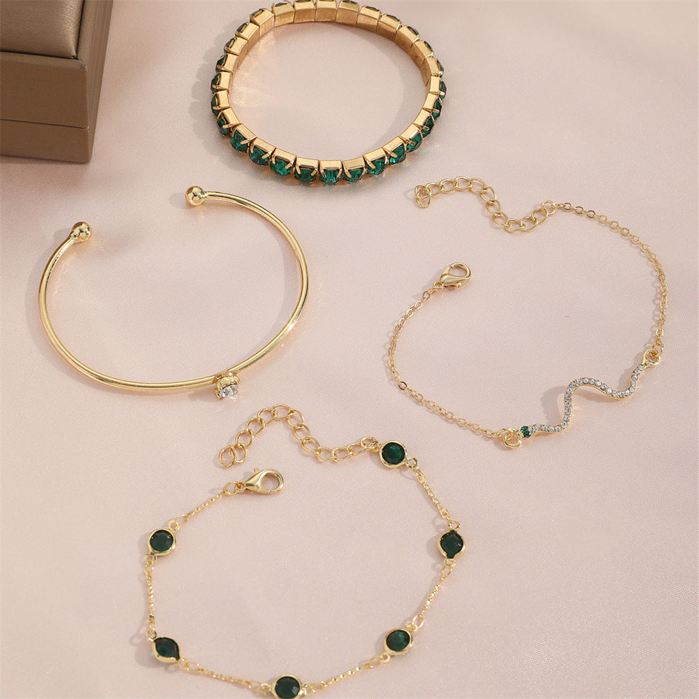K 4pcs Bracelet Suit Fashion Green