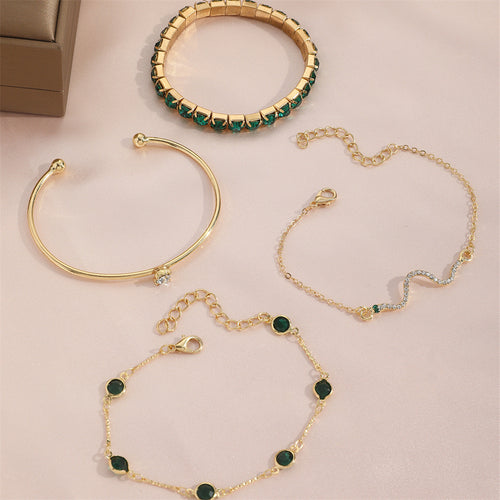 K 4pcs Bracelet Suit Fashion Green