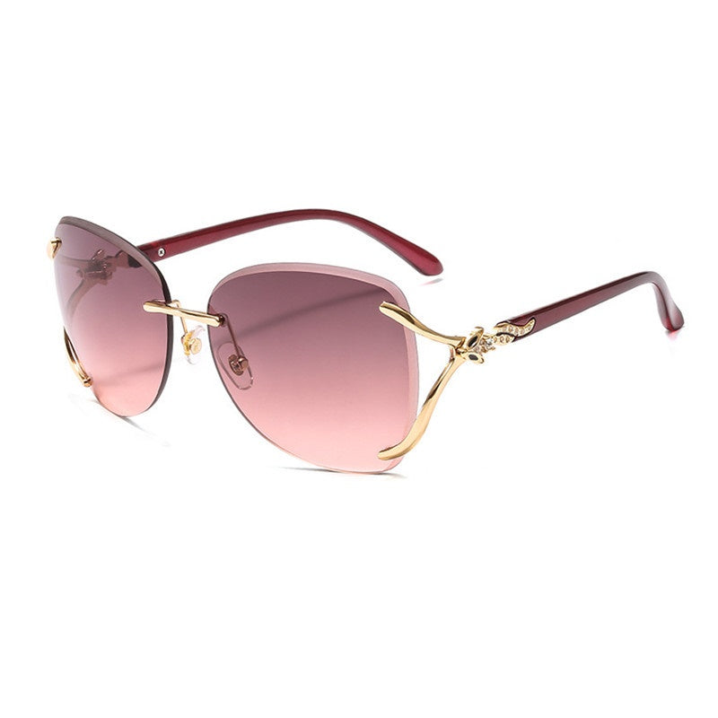 K Pink Foxes Rhinestone Oversized Sunglasses