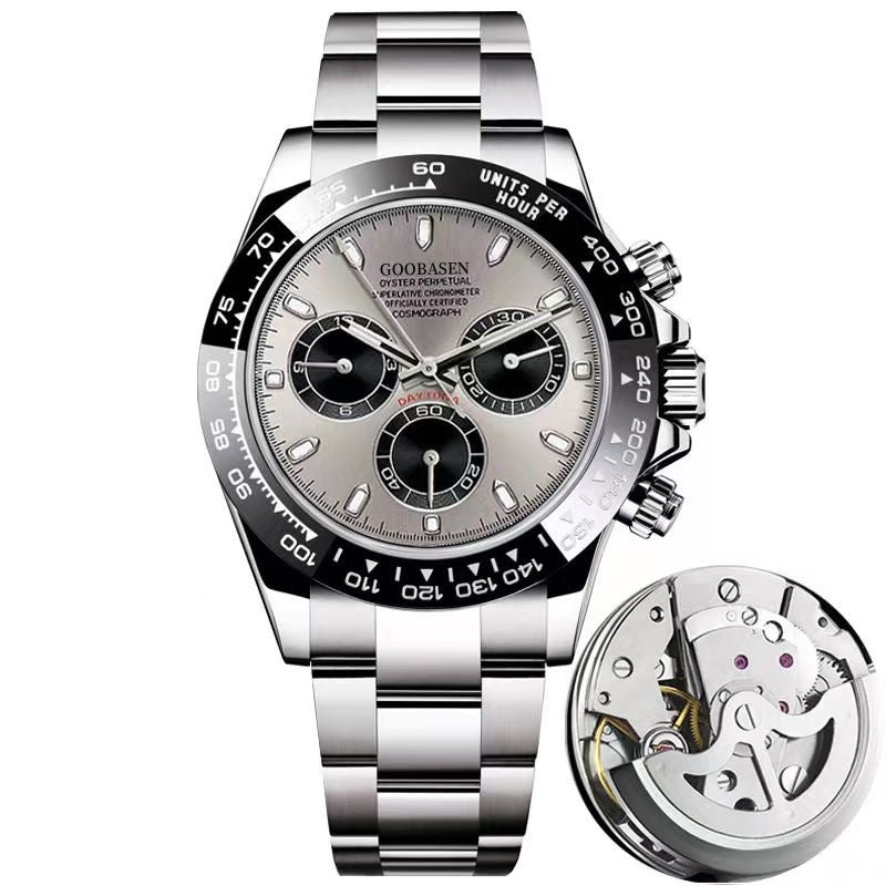 K Mechanical-Style Mens Watch With Calenda Quartz Watch