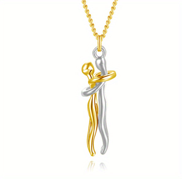 K Love Hug Necklace Unisex Men Women Couple