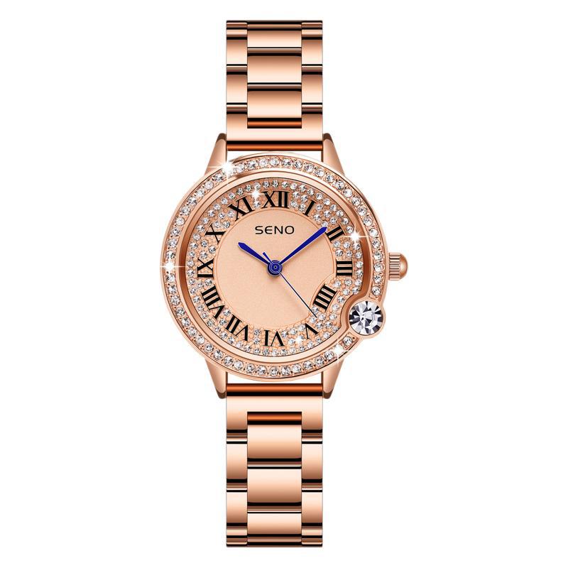K Stylish Quartz Full-Diamond Stainless Steel Waterproof Womens Watch