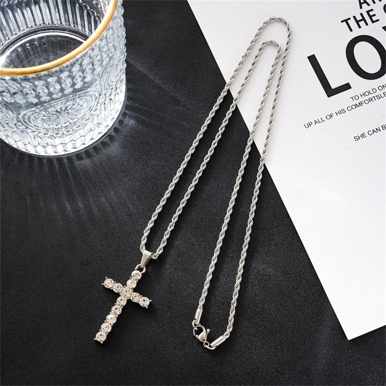 K Diamond Pendant Necklace Men's Hip-hop Cold Wind
