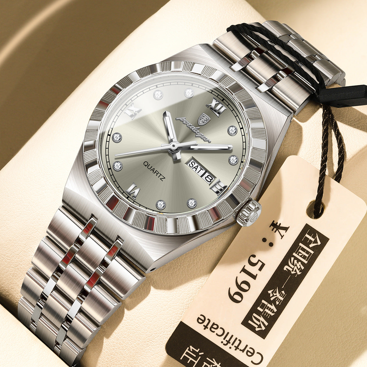 K Womens Diamond-studded Waterproof Luminous Fashionable Quartz Watch