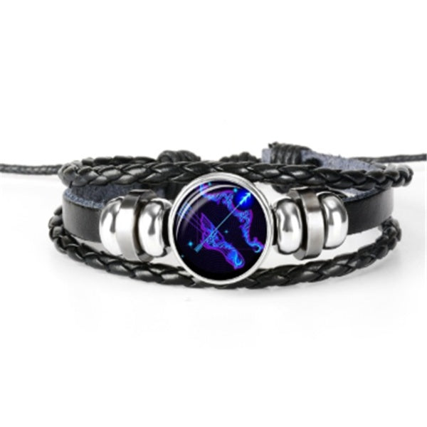 K 12 Zodiac Constellation Bracelet Luminous Braided Design Bracelet For Men Women Kids