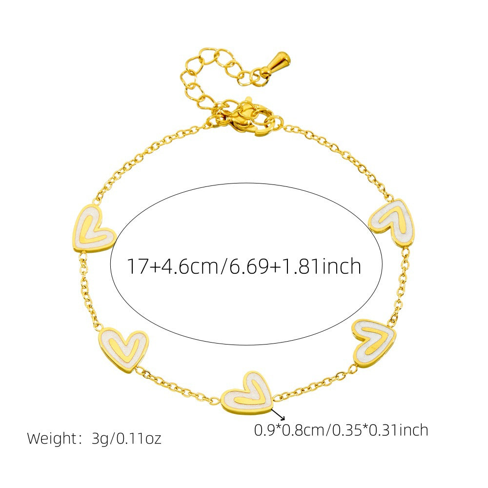 K Bai Bei Loving-Heart Accessories Clavicle Chain Stainless Steel Womens Set