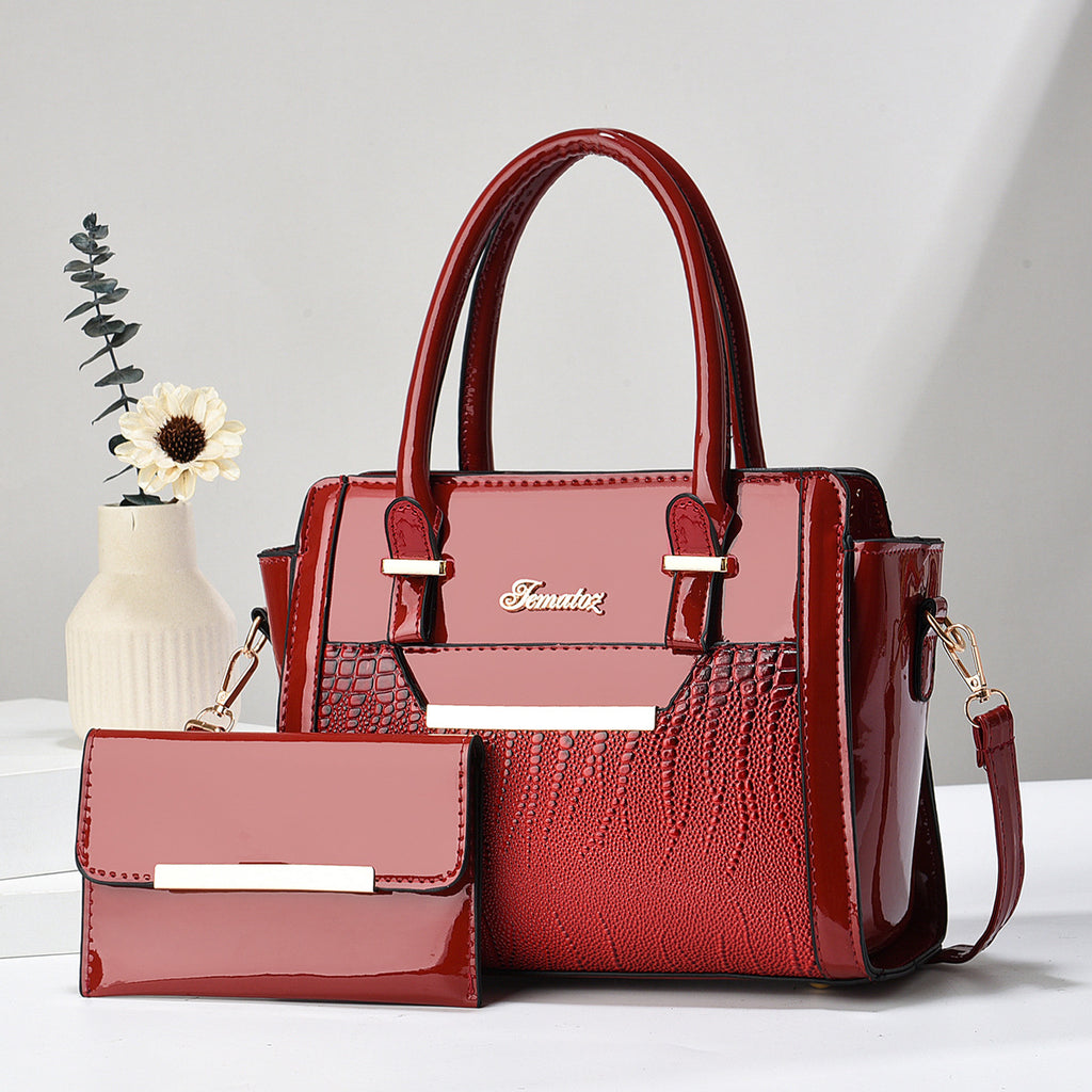 K Casual Womens Shoulder Bag Large-capacity Patent Leather Tote