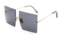 K New Square Rimless Metal Sunglasses