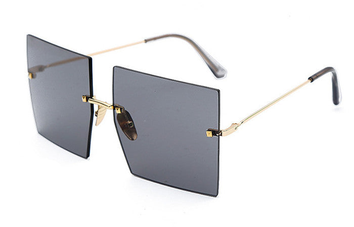 K New Square Rimless Metal Sunglasses