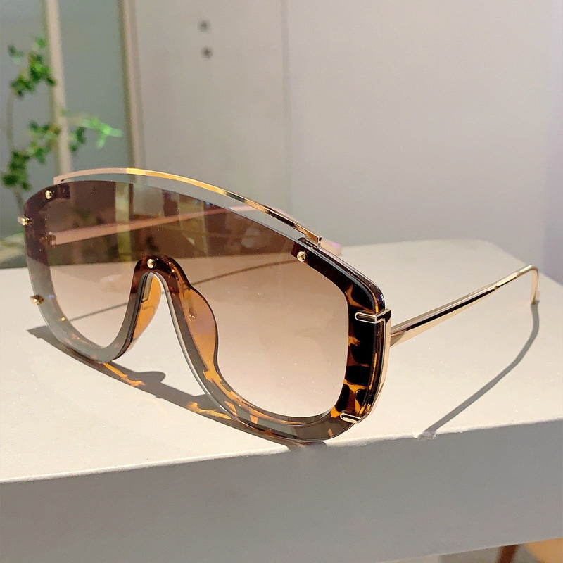 K Colorful Personality One-piece Large Frame Fashionable Sunglasses