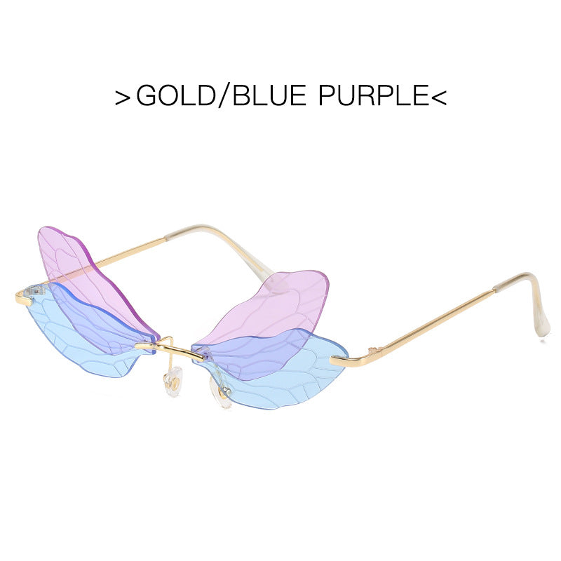K Trend Wings Sunglasses Exaggerated Gradient Color Internet-famous Colorful Beach Glasses