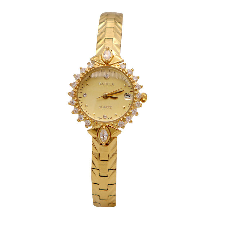 K Vintage Jewelry High Diamond Quartz Small Golden Watch Wholesale