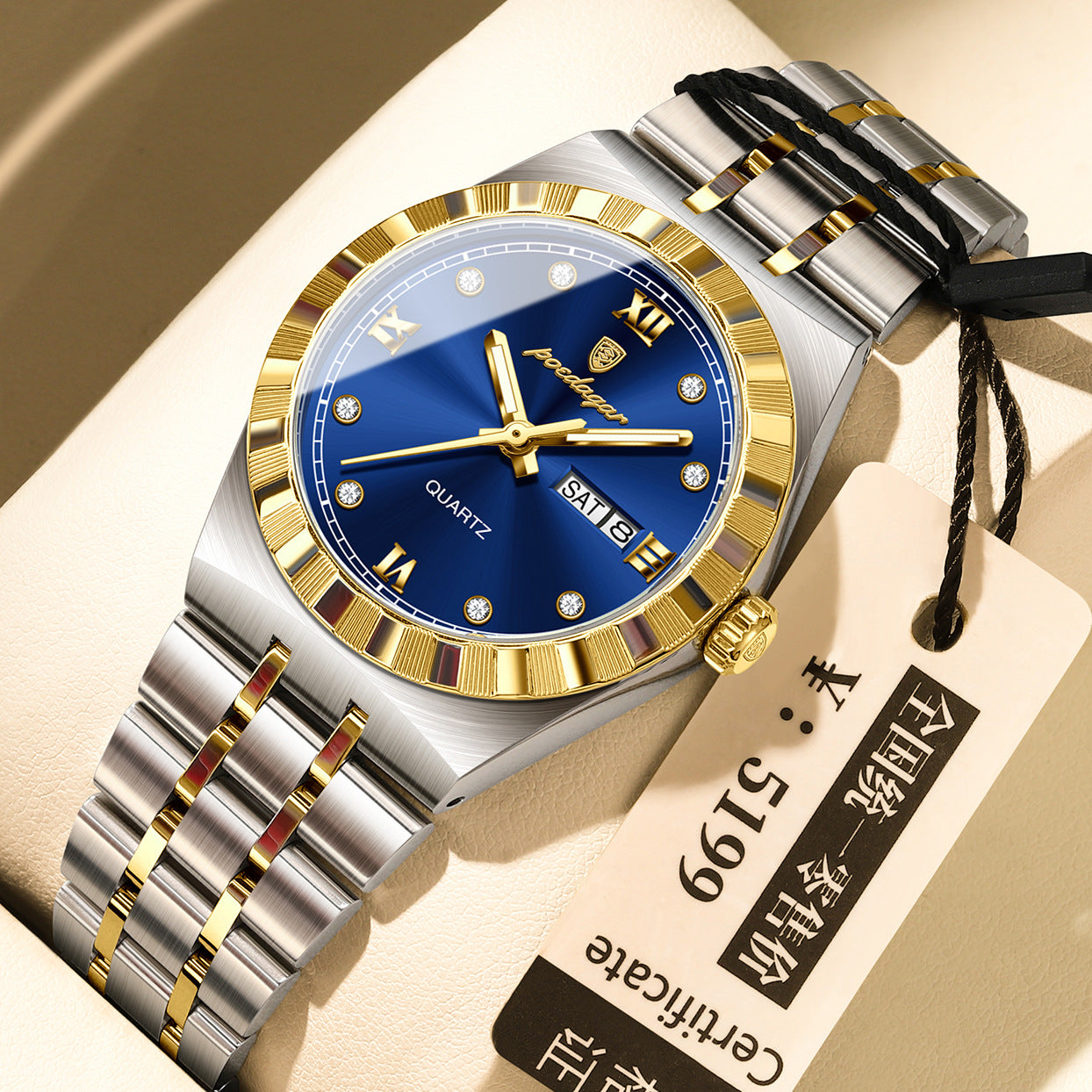 K Womens Diamond-studded Waterproof Luminous Fashionable Quartz Watch