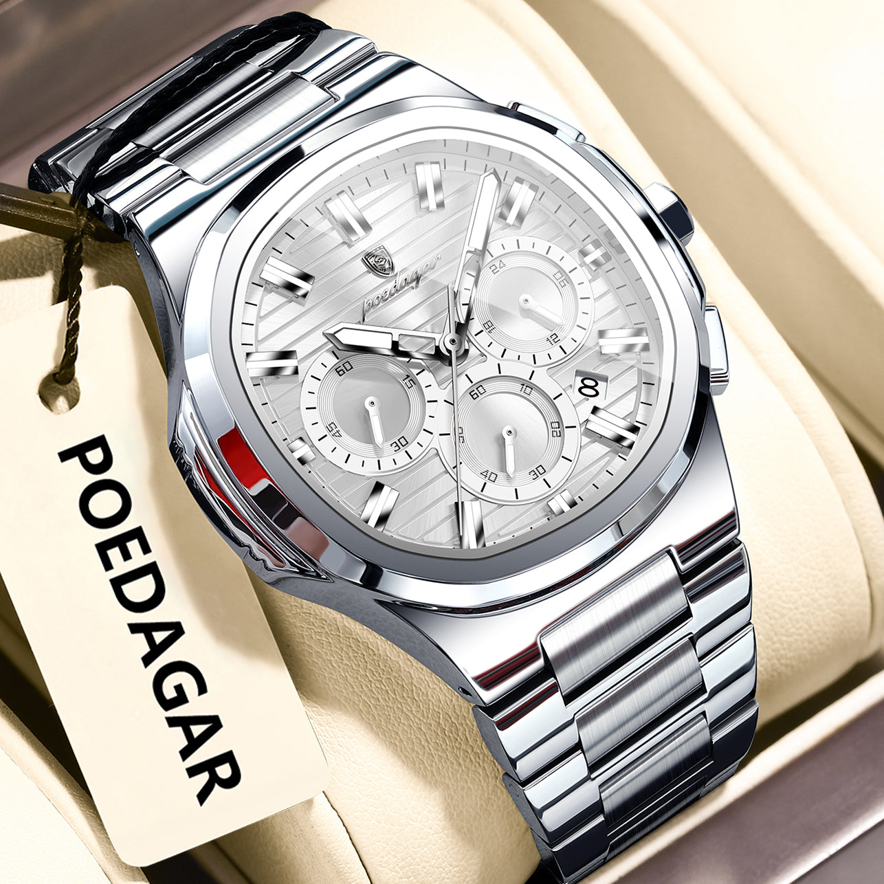 K Mens Waterproof Multifunctional Luminous Watch