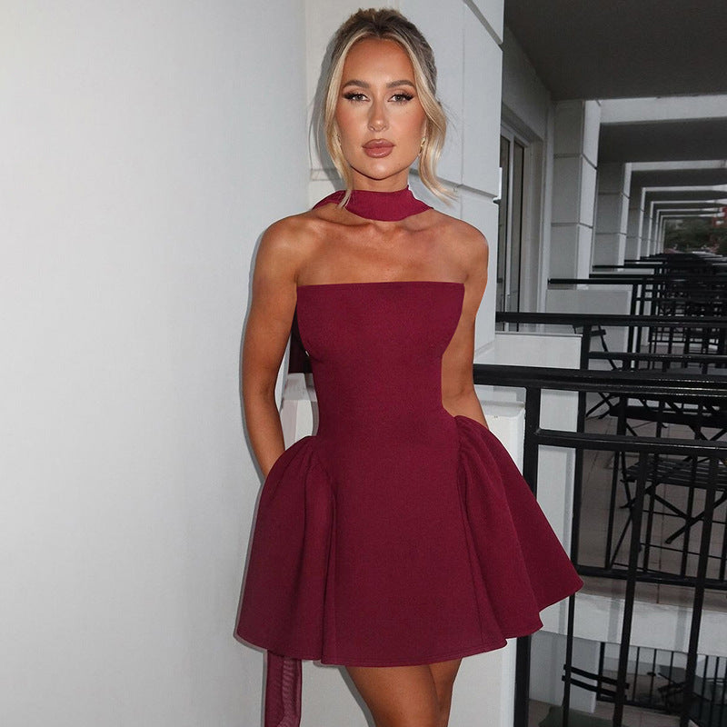 K Sexy Tube Top Dress With Back Zipper