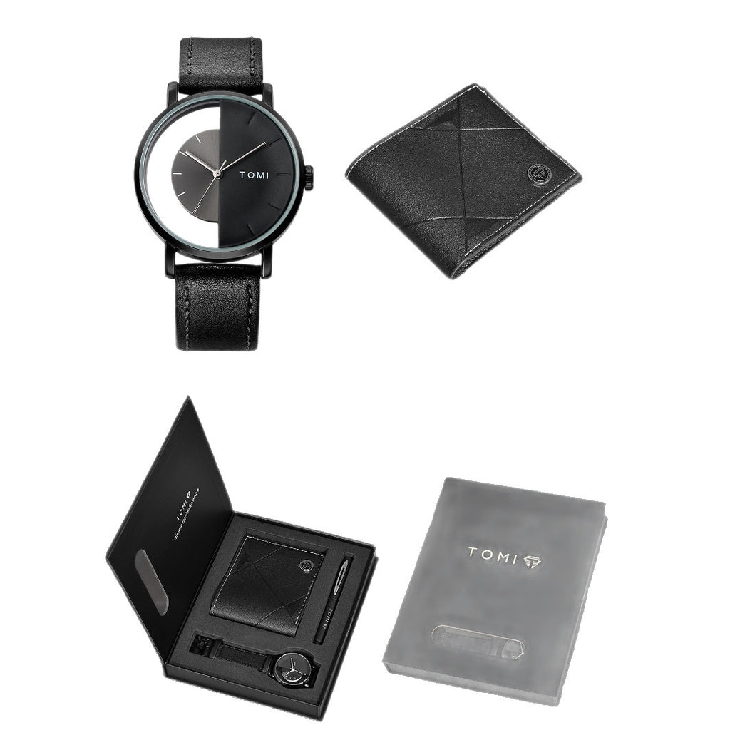 K Quartz Watch Mens Business Gift Set Box