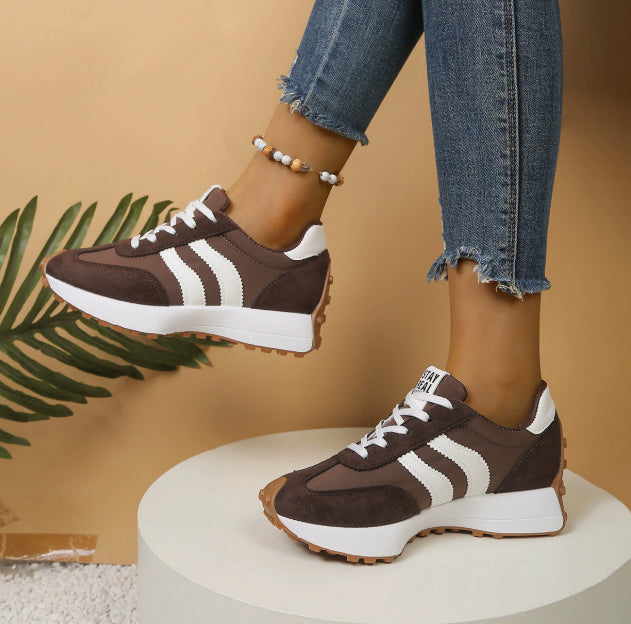 K Stripe Lace-up Sneakers Women's